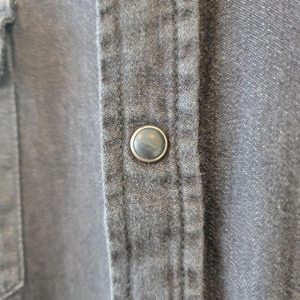 Gap Black Denim Button Down Shirt Long Sleeve Size M - Picture 5 of 8